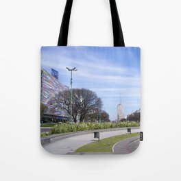 Argentina Photography - Side Walk Under The Blue Sky In Buenos Aires Tote Bag