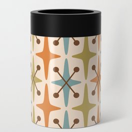 Mid Century Modern Googie Star Pattern Mid Mod Can Cooler