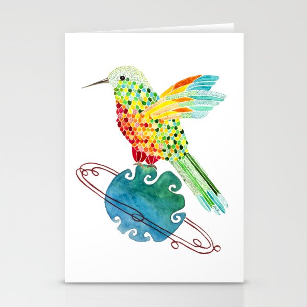 Hummingbird on Saturn Stationery Cards