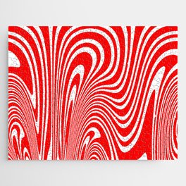 Groovy Psychedelic Swirly Trippy Funky Candy Cane Abstract Digital Art Jigsaw Puzzle