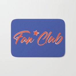 Fan Club print on blue background Bath Mat