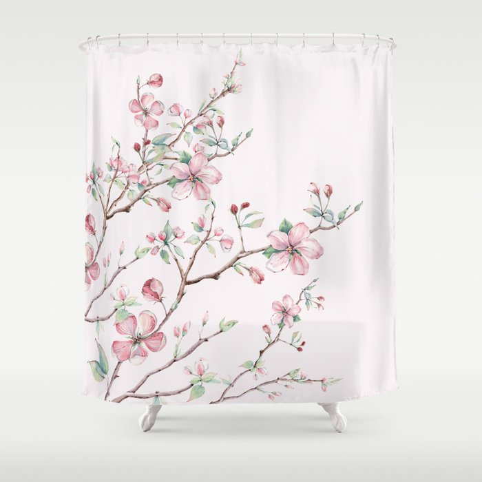 Apple Blossom Pink #society6 #buyart Shower Curtain