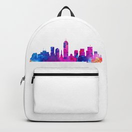 Indianapolis Skyline Watercolor Blue Orange Pink Purple Green Cityscape Indianapolis Indiana US Backpack
