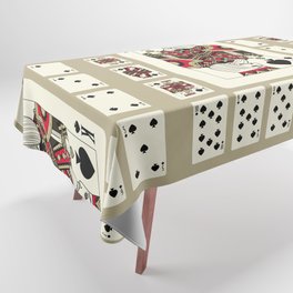 Playing cards of Spades suit in vintage style. Original design. Vintage illustration Tablecloth