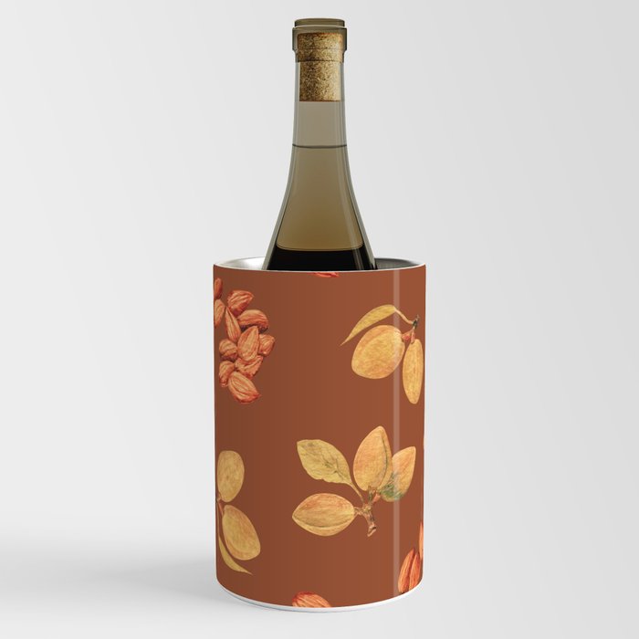 Almonds  Pattern Brown Background Wine Chiller