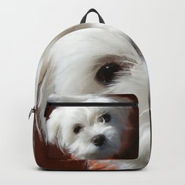 Cute Maltese asking for a treat Backpack