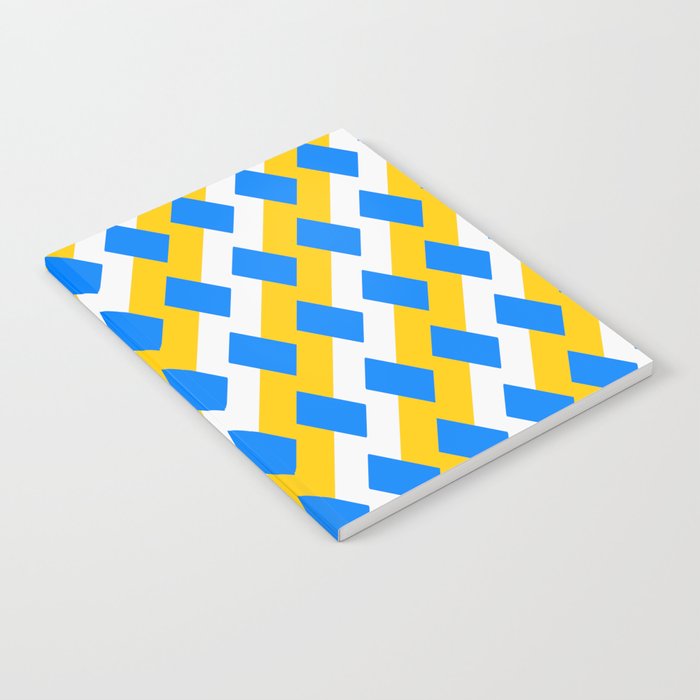 Patterns Abstract Blue Yellow White Notebook
