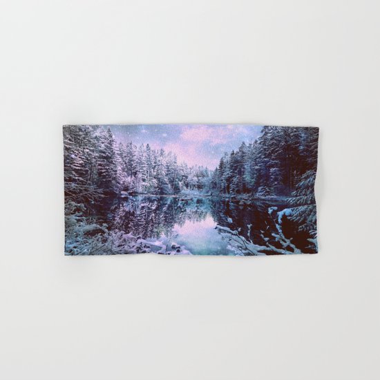 Lavender Blue Winter Wonderland Forest Hand & Bath Towel
