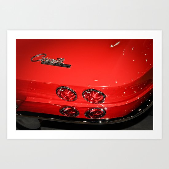 Red Corvette Sting Ray Car Art Print