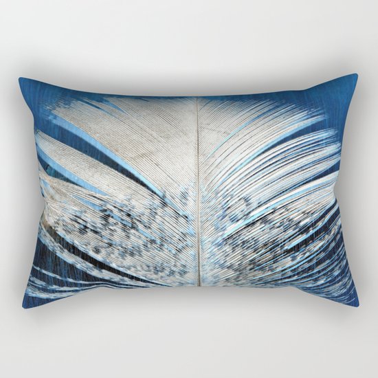 Feather | Feathers | Spiritual | White and Blue Feather | Nature Rectangular Pillow