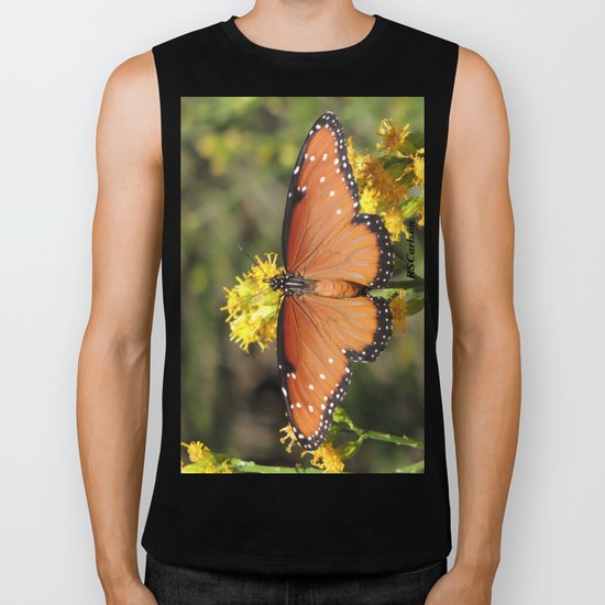 Queen Butterfly on Rubber Rabbitbrush in Claremont CA Biker Tank