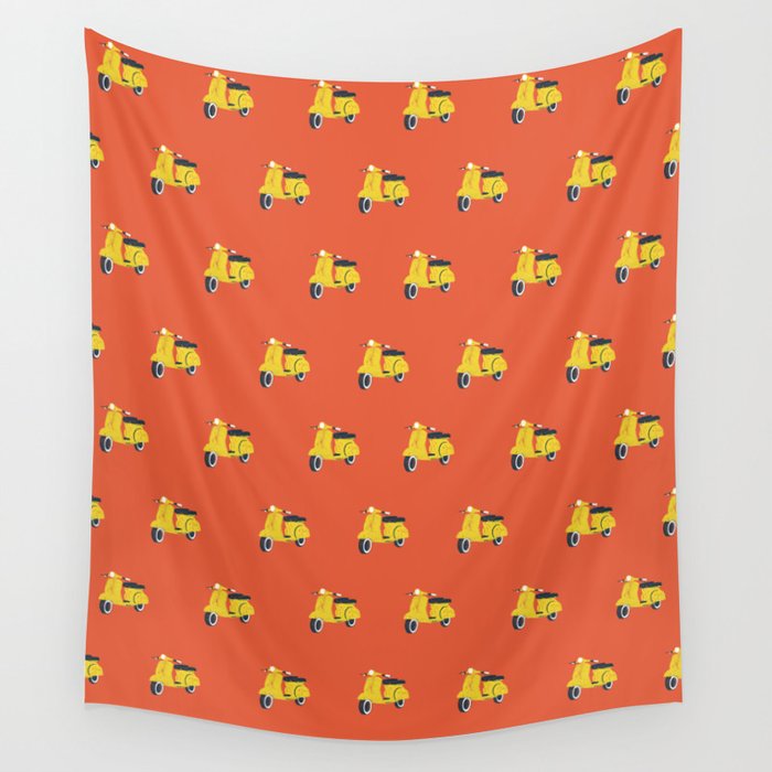 Quirky Scooter Wall Tapestry