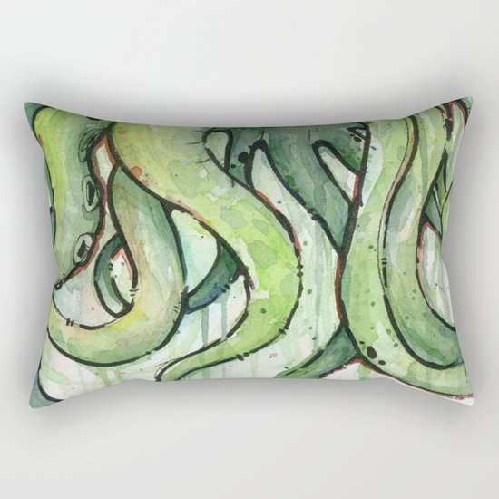 Cthulhu Green Tentacles Rectangular Pillow