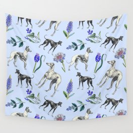 GREYHOUND  DOGS & BLUE MEADOW Wall Tapestry