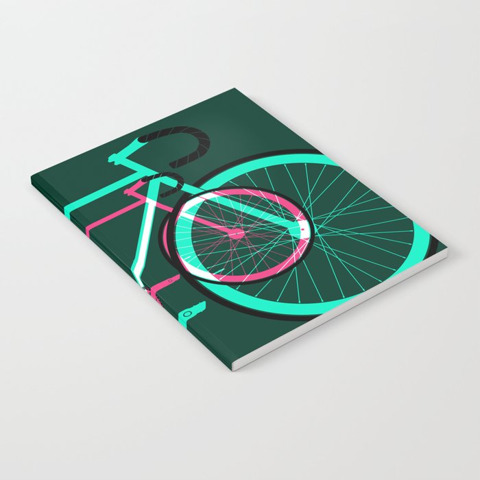 Fixed Gear Road Bikes – Green and Pink Notebook