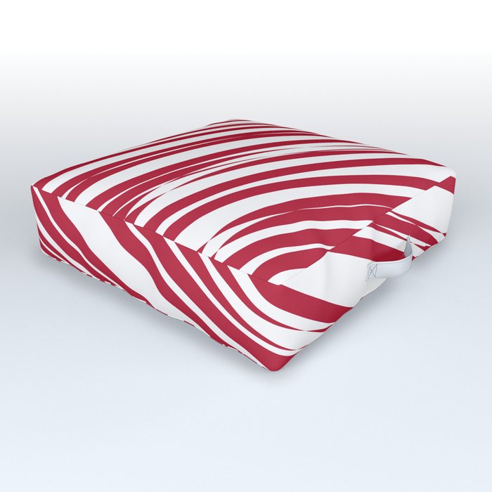 Strawberry stripes background Outdoor Floor Cushion