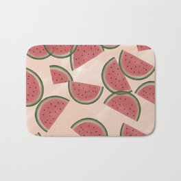 Watermelony Bath Mat | Pinkandgreen, Pattern, Garden, Food, Watermelon, Acrylic, Summer, Digital, Fruit, Pink 