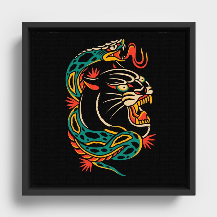 Black Panther Framed Canvas