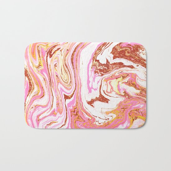 Marble + Rose Gold Dust #society6 #decor #buyart Bath Mat
