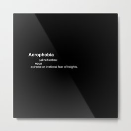 acrophobia Metal Print | Plastic, Pop Art, Acrophobia, Vintage, Typography, Phobia, 3D, Abstract, Metal, Wood 