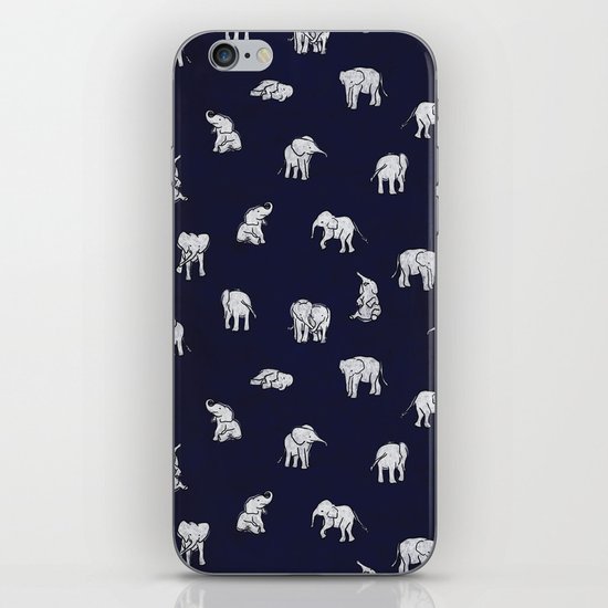 Indian Baby Elephants in Navy iPhone & iPod Skin