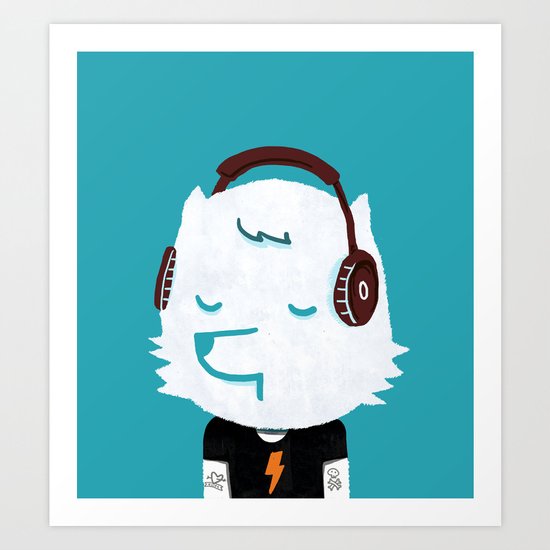 Metal Rock Dog Art Print