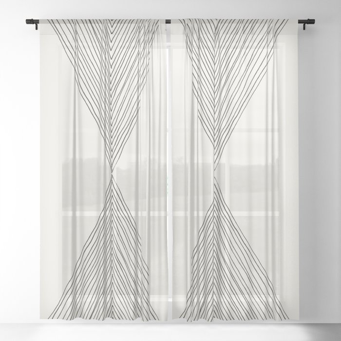 Minimalist Boho Triangles Sheer Curtain
