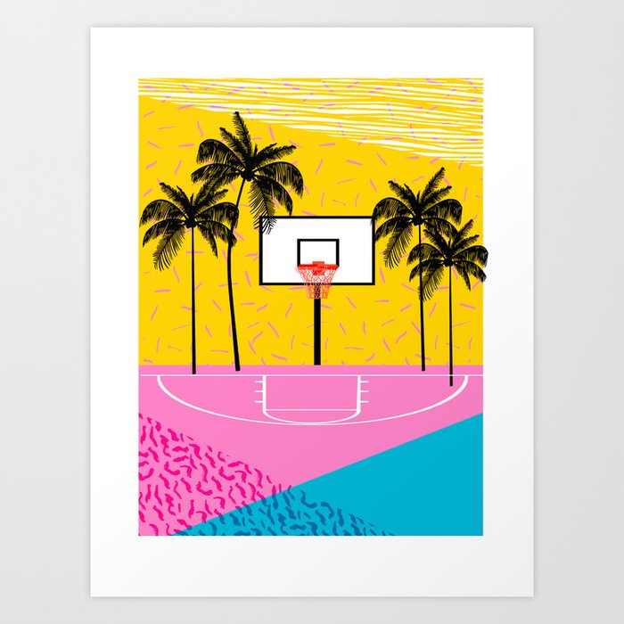 Dope - memphis retro vibes basketball sports athlete 80s throwback vintage style 1980's Art Print