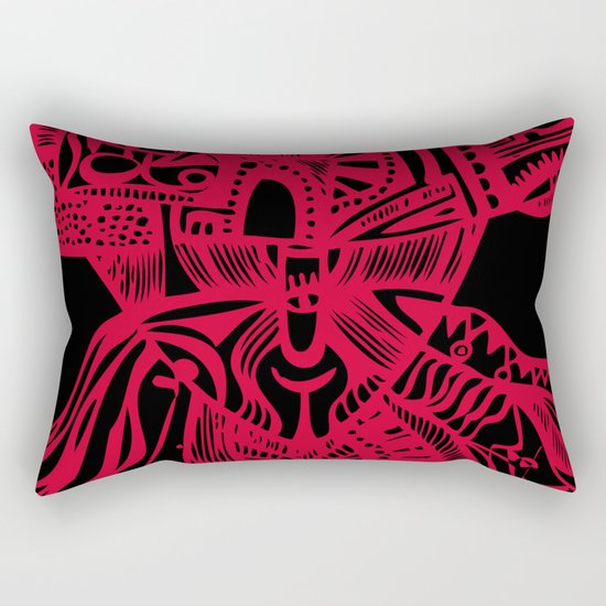 INK#6 Red Mask Rectangular Pillow