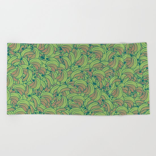 Plenty of Bananas - Green Beach Towel
