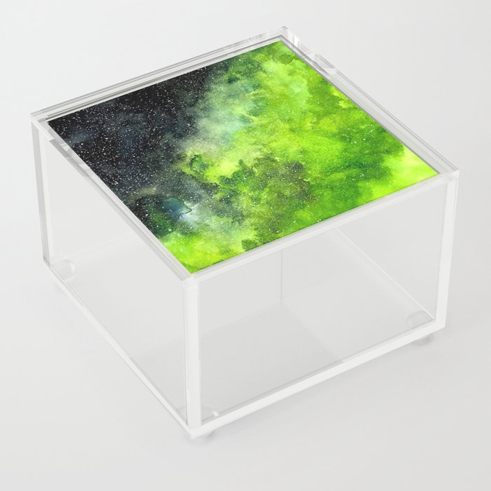 Neon Green Nebula Acrylic Box