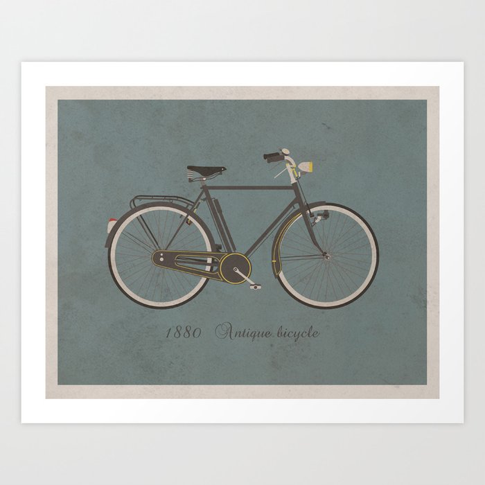 Antique Bicycle(with text) Art Print
