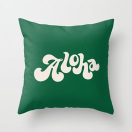 Aloha green Throw Pillow