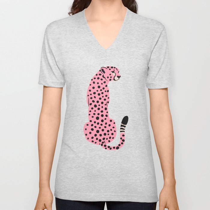 The Stare: Pink Cheetah Edition V Neck T Shirt