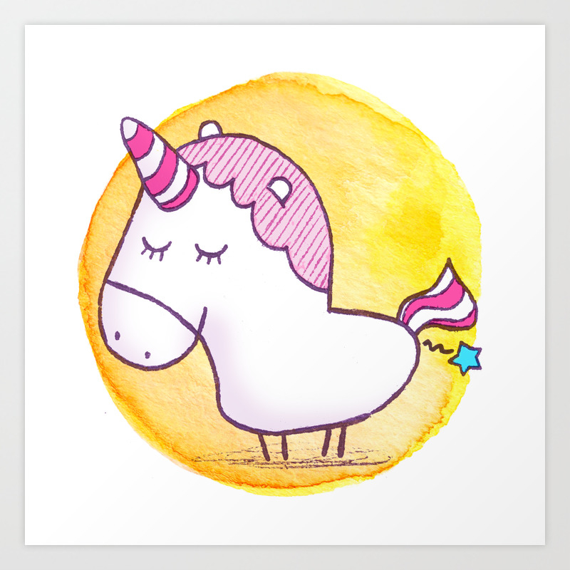 Unicorn Farts A Little Star Art Print By Frankschulz Society6