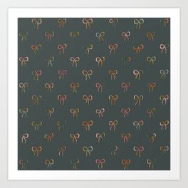 Colorful Coquette Bow Pattern Art Print