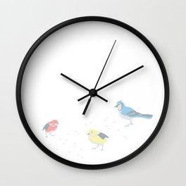 Little Birds (Primary Colors) Wall Clock