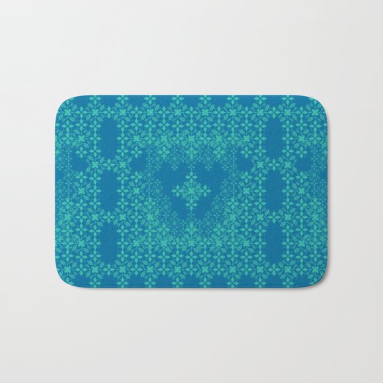 Blue Flowers Bath Mat