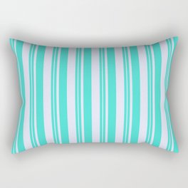 [ Thumbnail: Turquoise and Lavender Colored Stripes/Lines Pattern Rectangular Pillow ]
