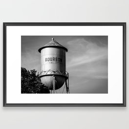 Bourbon Water Tank in Monochrome - Missouri Route 66 Framed Art Print