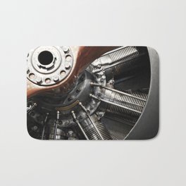 Airplane motor Bath Mat | Color, Vintage, Mechanic, Rotor, Turbine, Airplane, Detail, Motor, Photo, Digital 