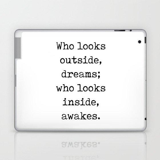 Who looks outside dreams - Carl Gustav Jung Quote - Literature - Typewriter Print 1 Laptop & iPad Skin