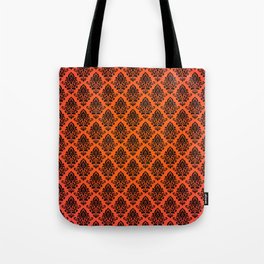 Black damask pattern gradient 5 Tote Bag