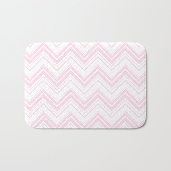 Chevron Zig Zag pattern pink on white on #Society6 Bath Mat