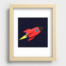 Rocket in space Recessed Framed Print