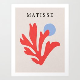 Henri Matisse valentines abstract cut out flower contemporary print, Matisse cut outs Art Print
