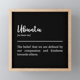 Ubuntu Definition In White Framed Mini Art Print
