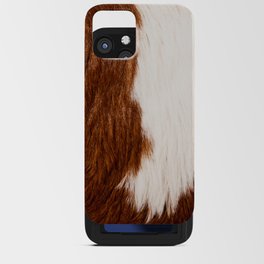 Brown Cowhide, Cow Skin Print Pattern, Modern Cowhide Faux Leather iPhone Card Case