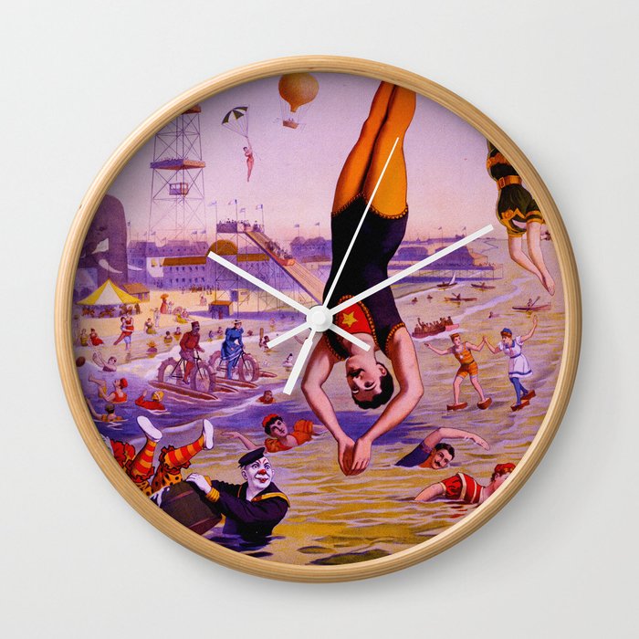 Vintage Coney Island Water Carnival Wall Clock