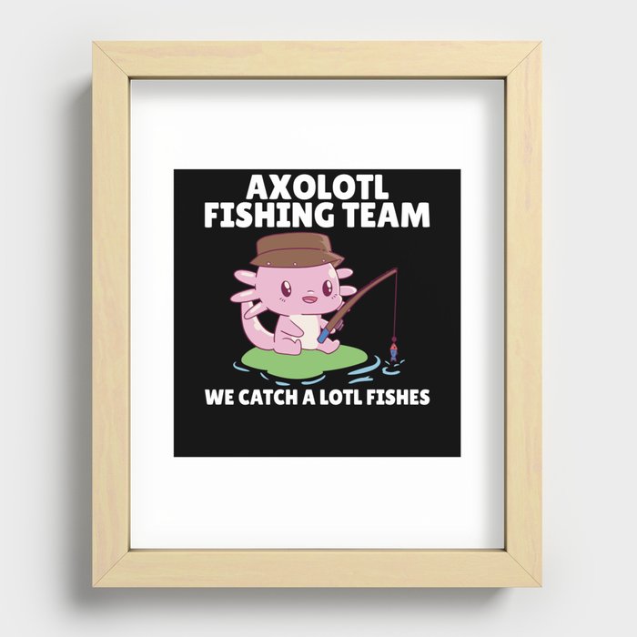 Axolotl Angel Team Axolotls Catch A Lot Of Fish Recessed Framed Print
